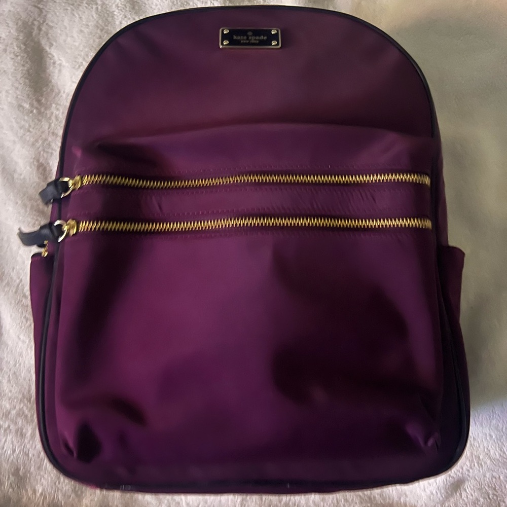 Kate Spade Plum Bag with Gold Accents